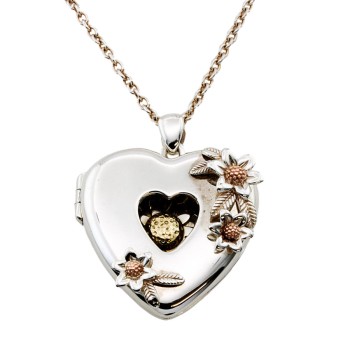 Silver & 9ct Gold Clogau Locket with Chain